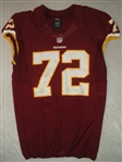 NFL Washington Redskins #72 Bowen, Stephen Burgundy, Worn Sunday September 22, 2013 vs. Detroit Lions 2013 Jersey Size 48 LINE