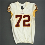 Bowen, Stephen<br>White, Worn Sunday September 15, 2013 vs. Green Bay Packers<br>Washington Redskins 2013<br>#72 Size:48 LINE