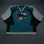 Stuart, Brad * <br>Teal Set 2 w/ Tenth Anniversary Patch<br>San Jose Sharks 2000-01<br>#7 Size: 56