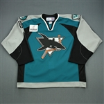 Stafford, Garrett * <br>Teal Set 1<br>Worcester Sharks 2006-07<br>#8 Size: 56