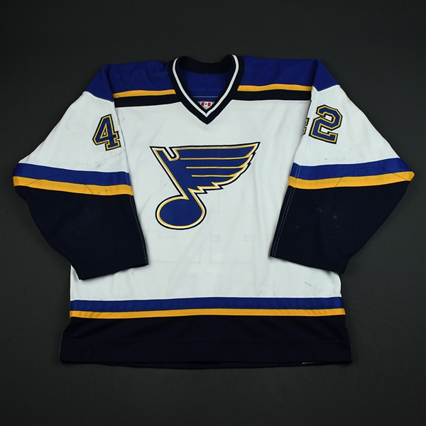 Rycroft, Mark * <br>White 1st Regular Season<br>St. Louis Blues 2003-04<br>#42 Size: 54