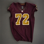 Bowen, Stephen<br>Burgundy and Gold Throwback<br>Washington Redskins 2012<br>#72 Size:48