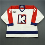 Mitchell, Jeff * <br>White, 25th Anniversary Patch<br>Michigan K-Wings 1998-99<br>#27 Size: 56