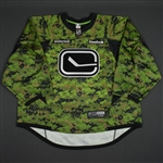 Markstrom, Jacob * <br>Camouflage - Warm Up - Worn on February 25, 2016 vs. Ottawa Senators - Autographed<br>Vancouver Canucks 2015-16<br>#37 Size: 58G