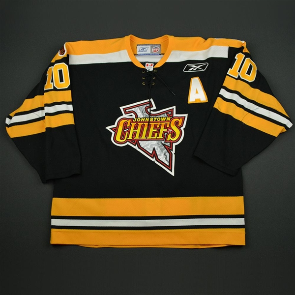 Mather, Shawn * <br>Black - w/ A<br>Johnstown Chiefs 2004-05<br>#10 Size: 56