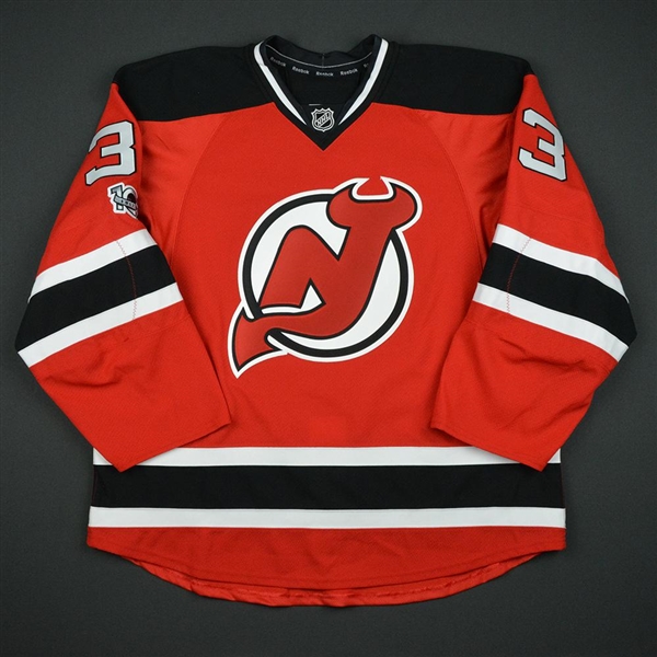 Auvitu, Yohann<br>Red Set 2 w/ NHL Centennial Patch<br>New Jersey Devils 2016-17<br>#33 Size: 56
