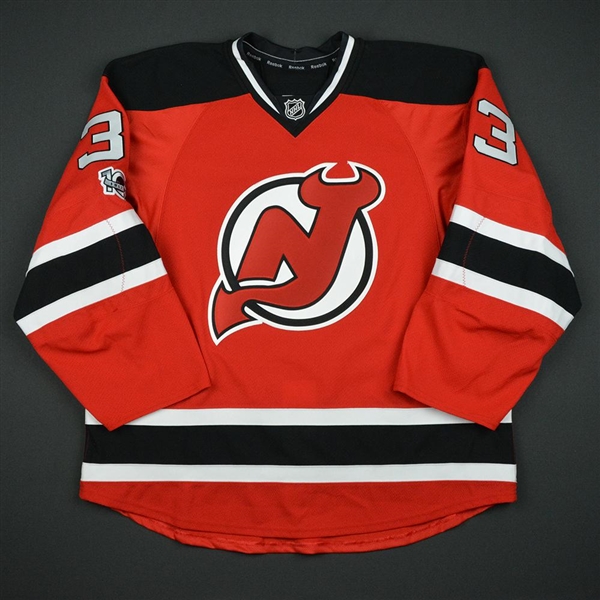 Auvitu, Yohann<br>Red Set 2 w/ NHL Centennial Patch<br>New Jersey Devils 2016-17<br>#33 Size: 56