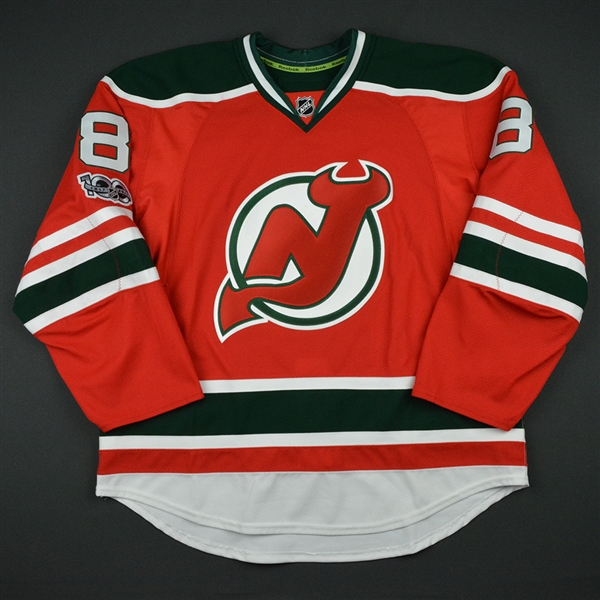 Bennett, Beau<br>Retro Red and Green w/ NHL Centennial Patch<br>New Jersey Devils 2016-17<br>#8 Size: 56