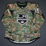 Andreoff, Andy<br>Camouflage, Military Appreciation Warm-up, November 12, 2015, Autographed<br>Los Angeles Kings 2015-16<br>#15 Size: 56