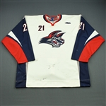 Grimaldi, Joe<br>White Set 1<br>Elmira Jackals 2008-09<br>#21 Size: 56