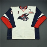 Roach, Brandon<br>White Set 1<br>Elmira Jackals 2008-09<br>#2 Size: 56