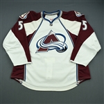 Liffiton, David<br>White Set 1<br>Colorado Avalanche 2010-11<br>#5 Size: 58