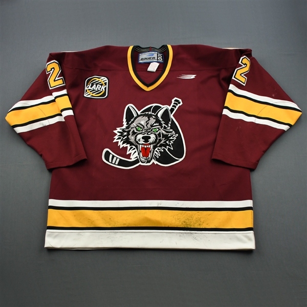 Dineen, Gord<br>Maroon<br>Chicago Wolves 1999-00<br>#2 Size: 56