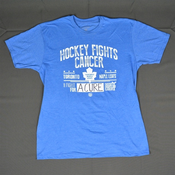 Phaneuf, Dion, Rielly, Morgan & van Riemsdyk, Jame<br>Hockey Fights Cancer Mens Old Time Hockey Media T<br>Toronto Maple Leafs 2015-16<br>#3, 44, 21 Size: Large
