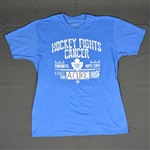 Phaneuf, Dion, Rielly, Morgan & van Riemsdyk, Jame<br>Hockey Fights Cancer Mens Old Time Hockey Media T<br>Toronto Maple Leafs 2015-16<br>#3, 44, 21 Size: Large