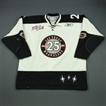 Boe, Channing<br>White Kelly Cup Finals Game-Issued<br>Las Vegas Wranglers 2011-12<br>#25 Size: 56