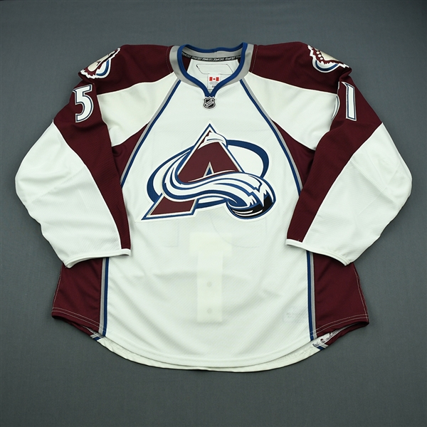 Fritsche, Tom<br>White Set 1 - Game-Issued (GI)<br>Colorado Avalanche 2010-11<br>#51 Size: 56