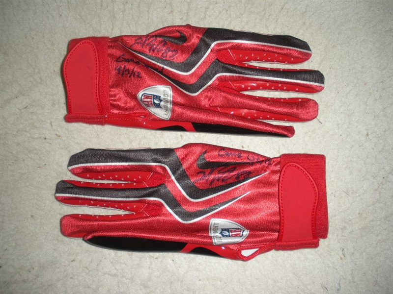 Nicks, Hakeem * <br>Red and Black Gloves, Autographed and Inscribed<br>New York Giants 2012<br>#88