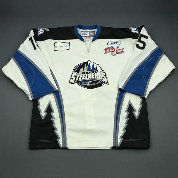 Dickson, John-Scott<br>White Kelly Cup Finals - Game 1 & 2<br>Idaho Steelheads 2009-10<br>#15 Size:56