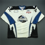 McCutcheon, Mark<br>White Kelly Cup Finals - Game 1 & 2<br>Idaho Steelheads 2009-10<br>#14 Size:56