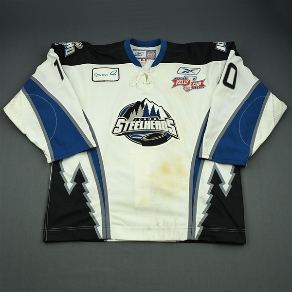 Derlago, Mark<br>White Kelly Cup Finals - Game 1 & 2<br>Idaho Steelheads 2009-10<br>#10 Size:56