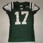 Burress, Plaxico<br>Green, worn Dec. 11, 2011 vs. Kansas City<br>New York Jets 2011<br>#17 Size: 44
