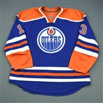 Cogliano, Andrew<br>Blue Retro Set 1<br>Edmonton Oilers 2010-11<br>#13 Size: 56