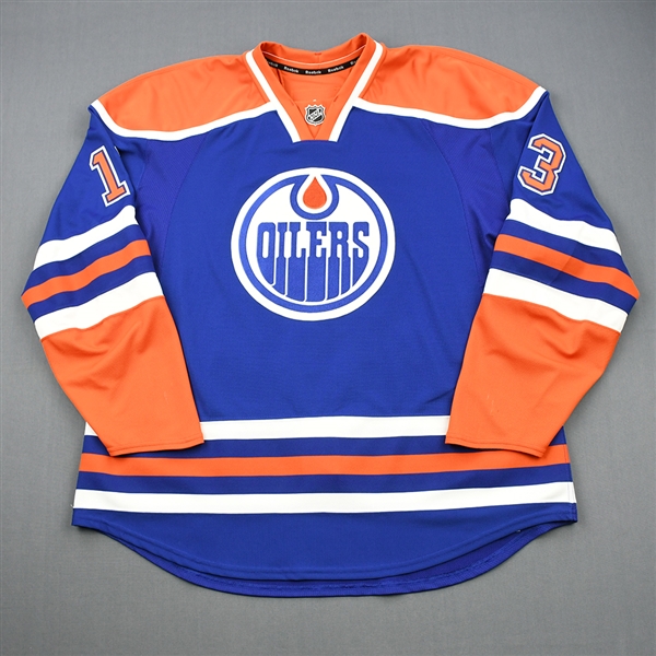 Barker, Cam<br>Blue Retro Set 3<br>Edmonton Oilers 2011-12<br>#13 Size: 58+