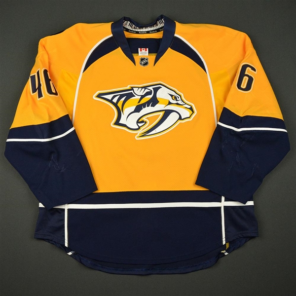 Aberg, Pontus<br>Gold Set 1 - NHL Debut & 1st NHL Point<br>Nashville Predators 2016-17<br>#46 Size: 56