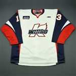 Svendsen, Brandon<br>White Set 1<br>Kalamazoo Wings 2010-11<br>#13 Size: 56