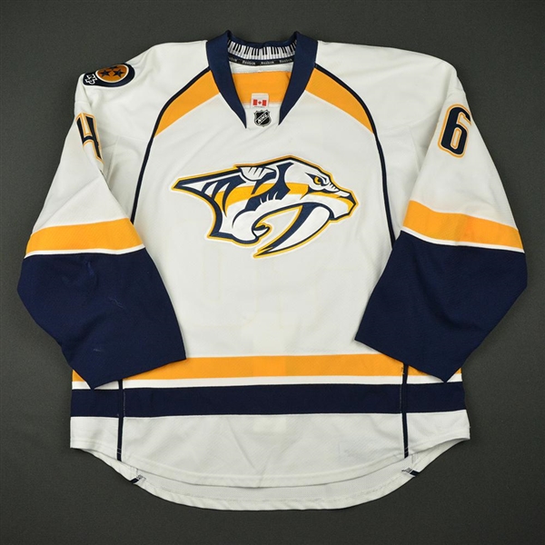 Aberg, Pontus<br>White Set 1 w/ NHL Centennial Patch - 1st NHL Goal<br>Nashville Predators 2016-17<br>#46 Size: 56