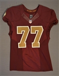 Lauvao, Shawn<br>Burgundy Throwback worn October 19, 2014 vs. Tennessee Titans<br>Washington Redskins 2014<br>#77 Size:46 LINE
