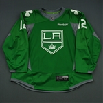 Gaborik, Marian<br>Green, St. Patricks Day Warm-up, March 16, 2015, Autographed<br>Los Angeles Kings 2014-15<br>#12 Size: 56