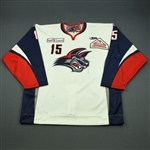 Desnoyers, Marc-Antoine<br>White Set 1<br>Elmira Jackals 2010-11<br>#15 Size: 56