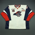 DeVergilio, Kevin<br>White Set 1<br>Elmira Jackals 2010-11<br>#19 Size: 56