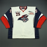 Sweetland, Andrew<br>White Set 1 (A removed)<br>Elmira Jackals 2010-11<br>#25 Size: 56