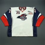 Downing, Jack<br>White Set 1<br>Elmira Jackals 2012-13<br>#25 Size: 58