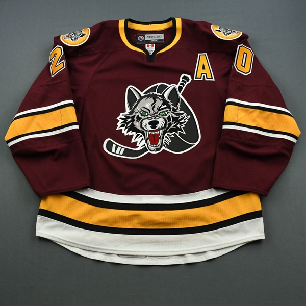 Haydar, Darren * <br>Maroon w/A - Autographed<br>Chicago Wolves 2011-12<br>#20 Size: 56