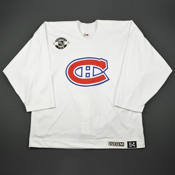 Courtnall, Russ * <br>White MegaStars Practice Jersey<br>Montreal Canadiens 2003-04<br>#6 Size: 54