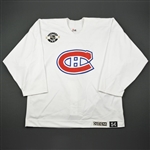 Courtnall, Russ * <br>White MegaStars Practice Jersey<br>Montreal Canadiens 2003-04<br>#6 Size: 54