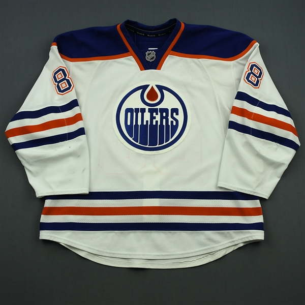 Davidson, Brandon<br>White Set 1 - NHL Debut, December 10, 2014 at Anaheim<br>Edmonton Oilers 2014-15<br>#88 Size: 58