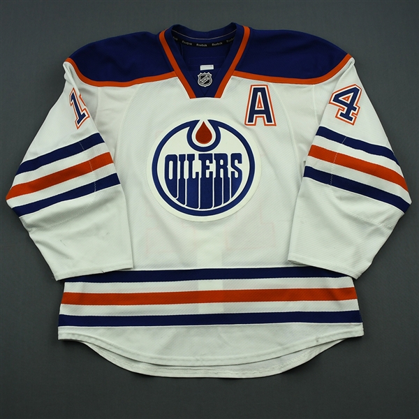 Eberle, Jordan<br>White Set 1 w/A<br>Edmonton Oilers 2014-15<br>#14 Size: 54