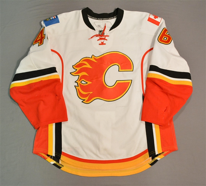 Bancks, Carter * <br>White -NHL Debut -Photo-Matched<br>Calgary Flames 2012-13<br>#11 Size: 54