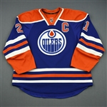 Ference, Andrew * <br>Blue Retro Set 1 w/C - Photo-Matched<br>Edmonton Oilers 2013-14<br>#21 Size: 56