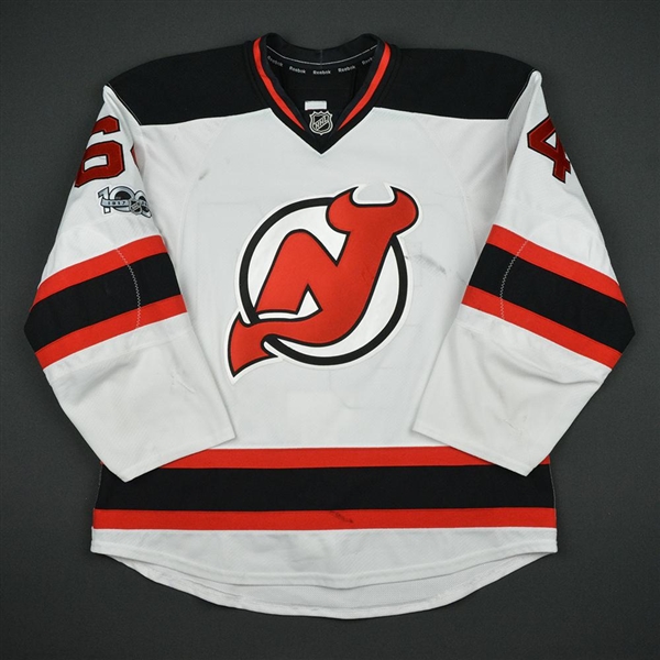 Blandisi, Joseph<br>White Set 3 w/ NHL Centennial Patch<br>New Jersey Devils 2016-17<br>#64 Size: 54