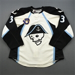 Blum, Jonathon * <br>White - AHL 75 Seasons Patch - Photo-Matched<br>Milwaukee Admirals 2010-11<br>#3 Size: 54