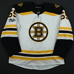 Acciari, Noel<br>White Set 1 w/ NHL Centennial Patch <br>Boston Bruins 2017-18<br>#55 Size: 56