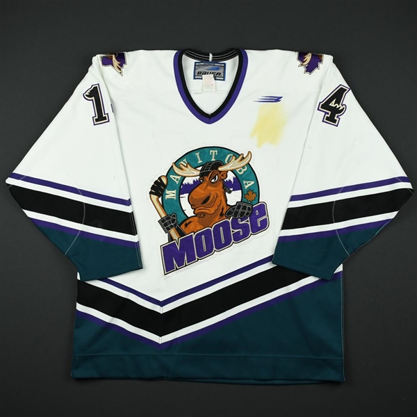 Gordon, Rhett *<br>White<br>Manitoba Moose 1998-99<br>#14 