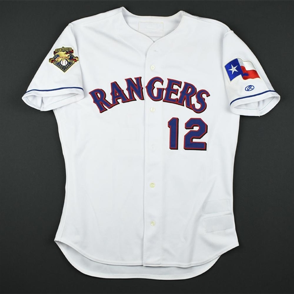 Ledee, Ricky *<br>White w/Flag<br>Texas Rangers 2001<br>#12 Size: 