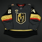Lindberg, Oscar<br>Gray Stanley Cup Playoffs w/ Inaugural Season Patch<br>Vegas Golden Knights 2017-18<br>#24 Size: 56